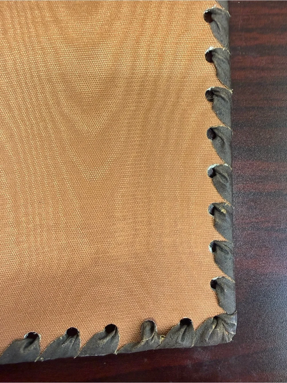 Venezia Embossed Brown Leather Journal with Gold Trim vintage